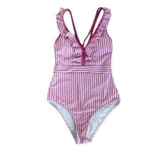 Felnart size small hot pink and white one piece swimsuit